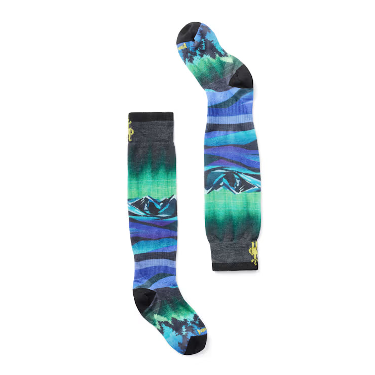 Smartwool Merino Junior Ski Aurora Flash Print Over The Calf Socks - Image 2