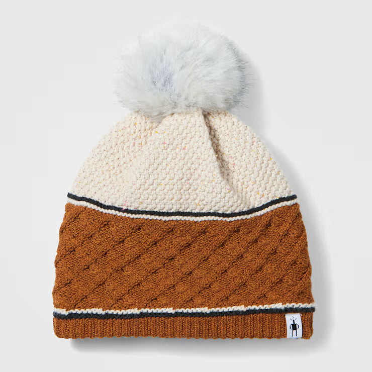 Smartwool Merino Cable Knit Colorblock Pom Beanie - Image 2