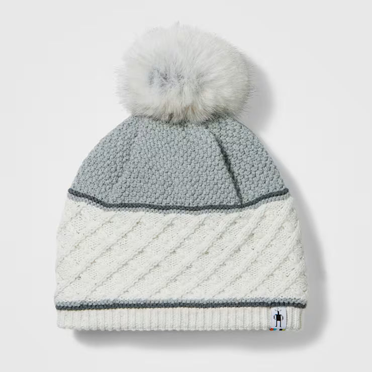 Smartwool Merino Cable Knit Colorblock Pom Beanie - Image 2
